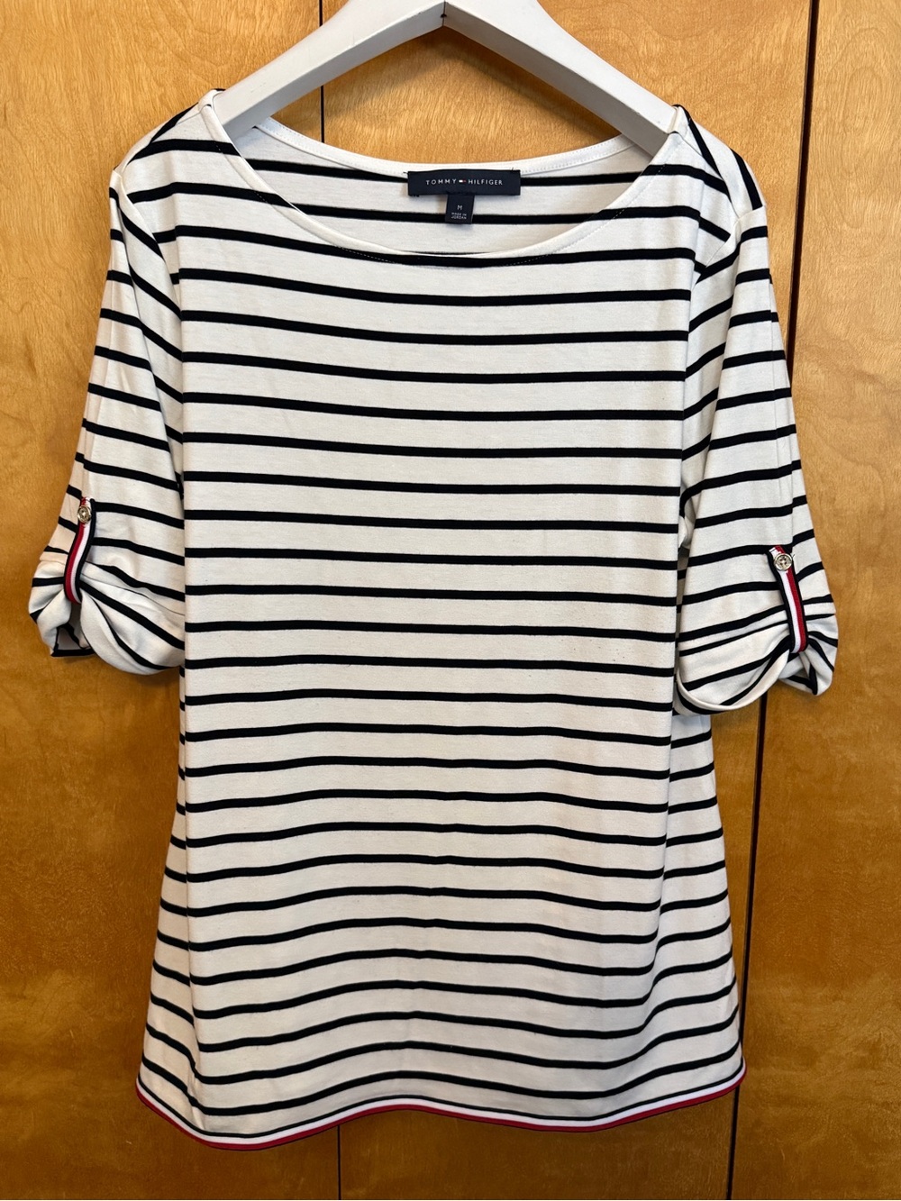 Tommy Hilfiger Classic Stripes Scoop neck Top women size medium